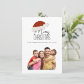 ミニマモダンリストタイポグラフィメリークリスマスフォト シーズンカード (スタンド正面)