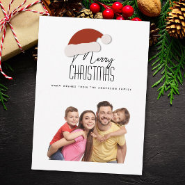 ミニマモダンリストタイポグラフィメリークリスマスフォト シーズンカード