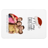 ミニマモダンリストタイポグラフィメリークリスマスフォト マグネット (横)