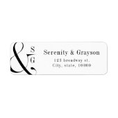 ミニマモダンリストタイポグラフィモノグラムアドレス ラベル (正面)