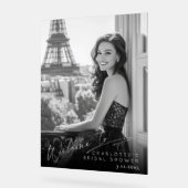 ミニマモダンリストタイポグラフィ写真ブライダルへようこそ アクリルサイン (傾斜)