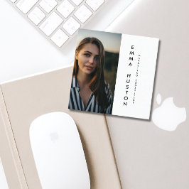 ミニマモダンリストタイポグラフィ写真 スクエア名刺