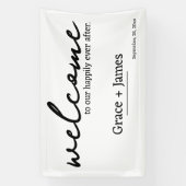 ミニマモダンリストタイポグラフィ歓迎結婚の 横断幕 (縦)
