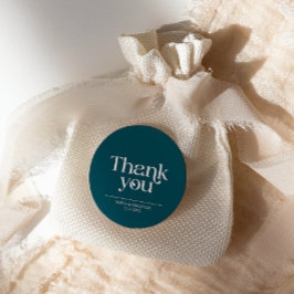 ミニマモダンリストタイポグラフィ深い結婚ティール（緑がかった色） ラウンドシール