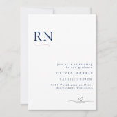 ミニマモダンリストタイポグラフィ看護卒業 招待状 (正面)