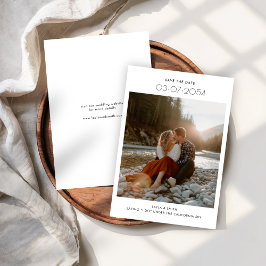 ミニマモダンリストタイポグラフィ素朴フォト結婚ズ セーブザデート