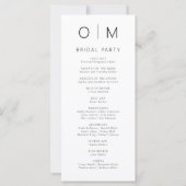 ミニマモダンリストタイポグラフィ結婚式 プログラム (裏面)