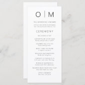 ミニマモダンリストタイポグラフィ結婚式 プログラム (正面/裏面)