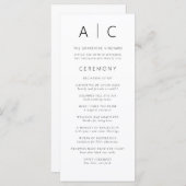 ミニマモダンリストタイポグラフィ結婚式 プログラム (正面/裏面)