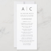 ミニマモダンリストタイポグラフィ結婚式 プログラム (正面)