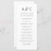 ミニマモダンリストタイポグラフィ結婚式 プログラム (正面/裏面)