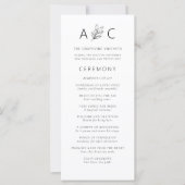 ミニマモダンリストタイポグラフィ結婚式 プログラム (正面)