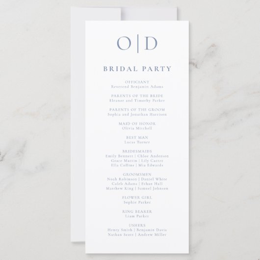 ミニマモダンリストタイポグラフィ結婚式 プログラム (裏面)