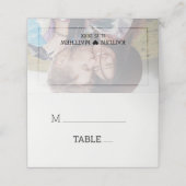 ミニマモダンリストタイポグラフィ色あせた写結婚真 プレイスカード (外部開封)