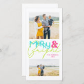 ミニマモダンリストタイポグラフィ2メリー写真明るい 案内状 (正面/裏面)