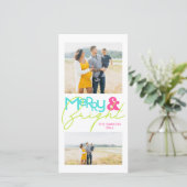 ミニマモダンリストタイポグラフィ2メリー写真明るい 案内状 (スタンド正面)