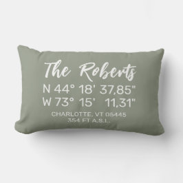 ミニマモダンリストタイポグラフィGPS座標 | ランバークッション