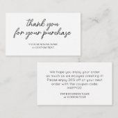 ミニマモダンリストタンブラー杯事業ありがとうございました エンクロージャーカード (正面/裏面)