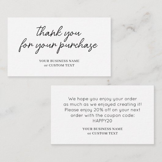 ミニマモダンリストタンブラー杯事業ありがとうございました エンクロージャーカード (正面/裏面)