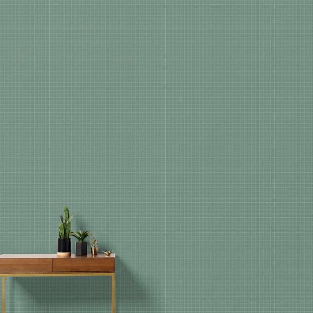 ミニマモダンリストダスティグリーン市松模様にホームデコール 壁紙 (Modern Minimalist Dusty Green Checkered Home Decor Wallpaper)