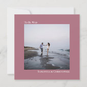 ミニマモダンリストダスティバラスクエア結婚フォト 招待状 (正面)