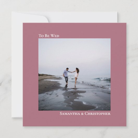 ミニマモダンリストダスティバラスクエア結婚フォト 招待状 (正面)