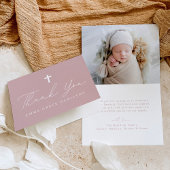 ミニマモダンリストダスティバラ写真バプテスマ サンキューカード