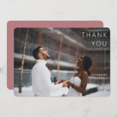 ミニマモダンリストダスティバラ結婚の写真感謝していY サンキューカード (正面/裏面)