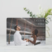 ミニマモダンリストダスティバラ結婚の写真感謝していY サンキューカード (スタンド正面)