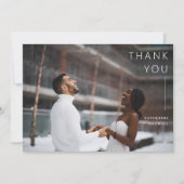 ミニマモダンリストダスティバラ結婚の写真感謝していY サンキューカード (正面)