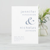 ミニマモダンリストダスティブルーアンパサンド写真 セーブザデート (スタンド正面)