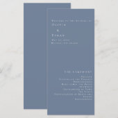 ミニマモダンリストダスティブルー結婚式 プログラム (正面/裏面)