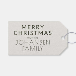 ミニマモダンリストダークグリーン"HO HO HO"休日 ギフトタグ