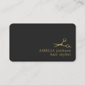 ミニマモダンリストダークフェイク金ゴールド美容師 名刺 (正面)