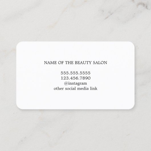 ミニマモダンリストダークフェイク金ゴールド美容師 名刺 (裏面)