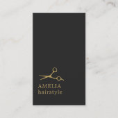 ミニマモダンリストダークフェイク金ゴールド美容師 名刺 (正面)