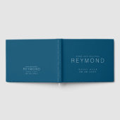 ミニマモダンリストダーク結婚ブルーのゲストブック ゲストブック (全面)