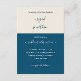 ミニマモダンリストティール（緑がかった色）クリーム結婚式招待状 招待状