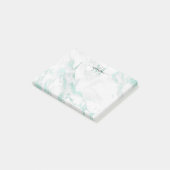 ミニマモダンリストティール(緑がかった色)グリーンマーブルモノグラム名 ポストイット (アングル)