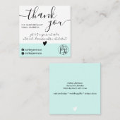 ミニマモダンリストティール(緑がかった色)ブルーのブロックの順序感謝していはあなた スクエア名刺 (正面/裏面)