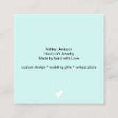 ミニマモダンリストティール(緑がかった色)ブルーのブロックの順序感謝していはあなた スクエア名刺 (裏面)