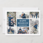 ミニマモダンリストティール（緑がかった色）8フォトクリスマスカード (正面)