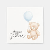 ミニマモダンリストテディベア赤ちゃんシャワーパーティー スタンダードカクテルナプキン (正面)