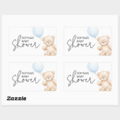 ミニマモダンリストテディベア赤ちゃんシャワーパーティー 長方形シール (シート)