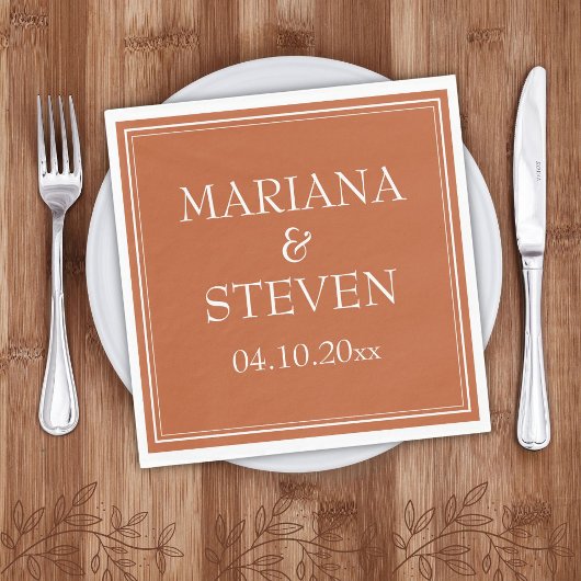 ミニマモダンリストテラコッタナプキンズ スタンダードランチョンナプキン