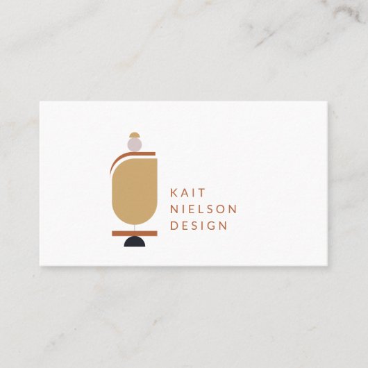 ミニマモダンリストテラコッタ幾何学模様 名刺 (正面)