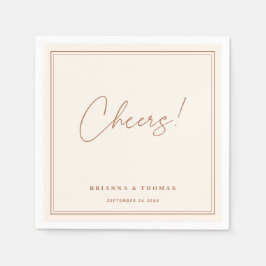 ミニマモダンリストテラコッタ結婚のナプキン スタンダードカクテルナプキン