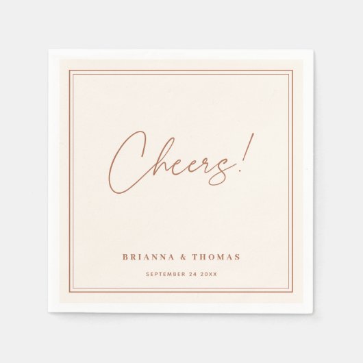 ミニマモダンリストテラコッタ結婚のナプキン スタンダードカクテルナプキン (正面)