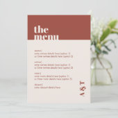 ミニマモダンリストテラコッタ結婚のメニュー プログラム (スタンド正面)