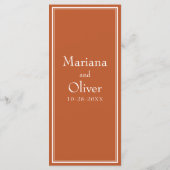 ミニマモダンリストテラコッタ結婚のメニュー メニュー (裏面)